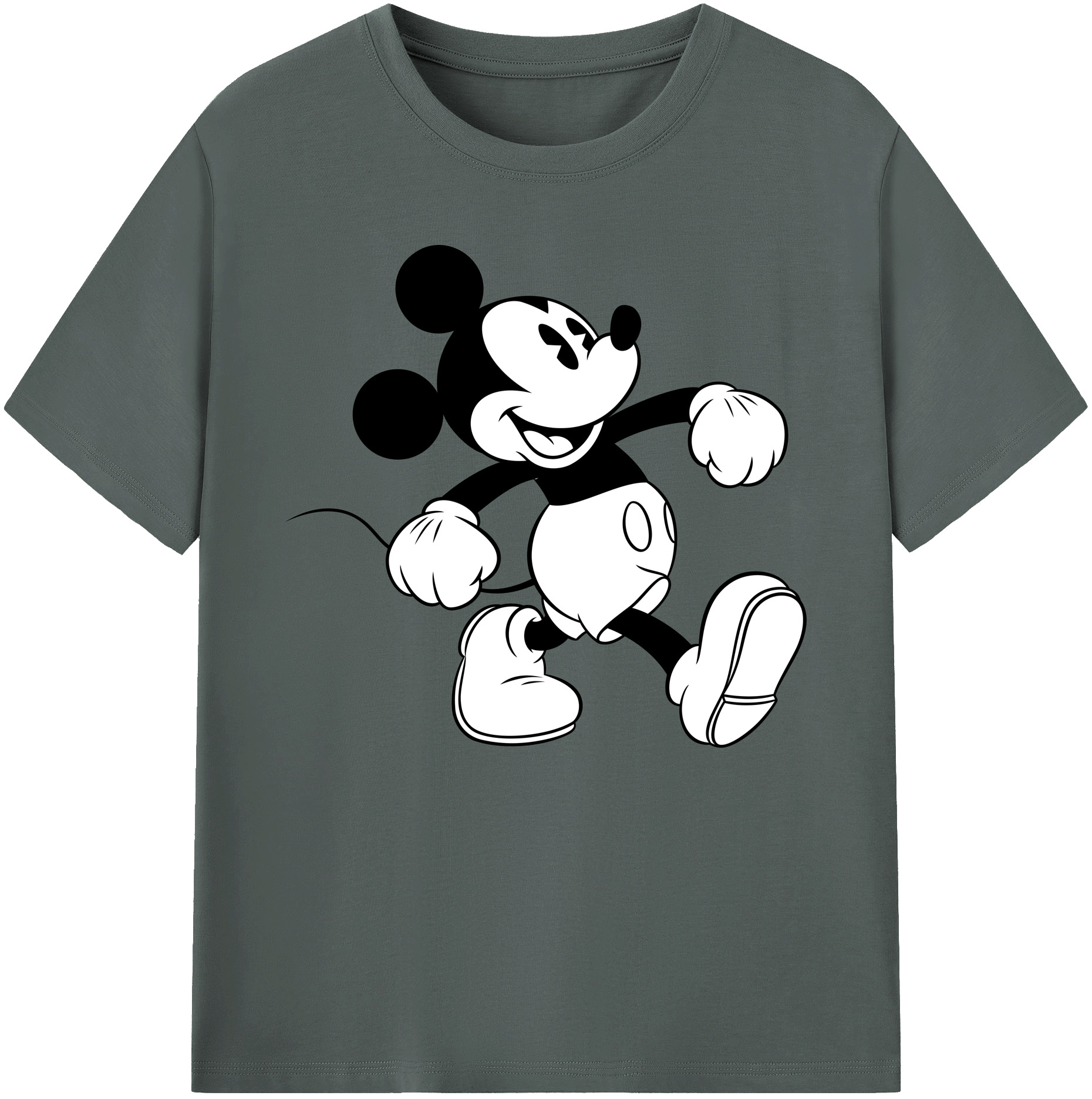 ミッキーマウス Mickey Mouse 綿100％ メンズ半袖Tシャツ｜肌触りやわらか＆通気性